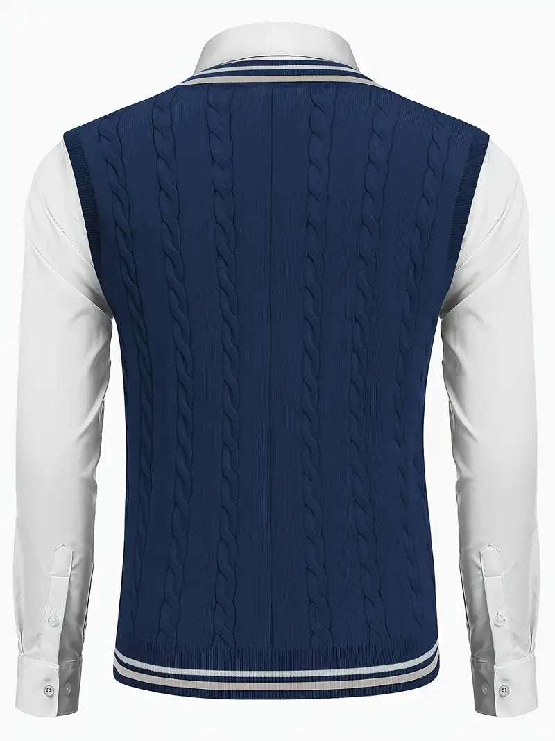 Duane - Sleeveless V Neck Knitted Sweater