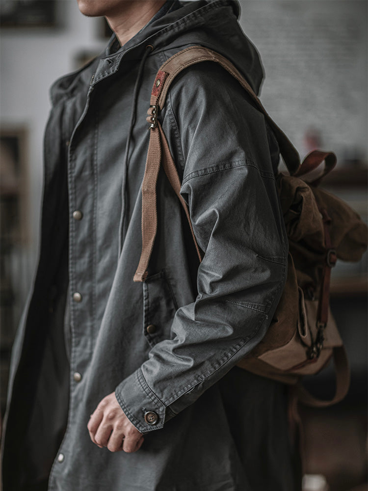 Ragnar - Vintage Millitary Style Hooded Jacket