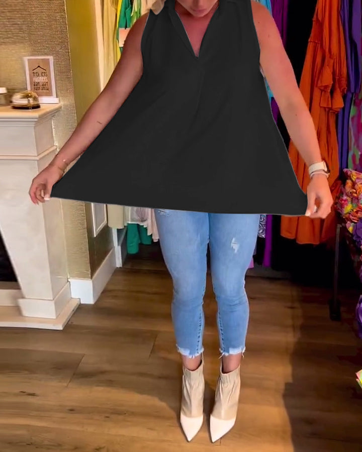 Rowland - Sleeveless Top With Ruffle