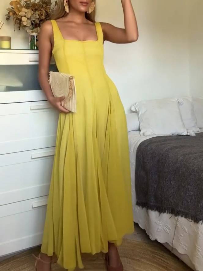 Solmaz - Casual Long Dress With Straps