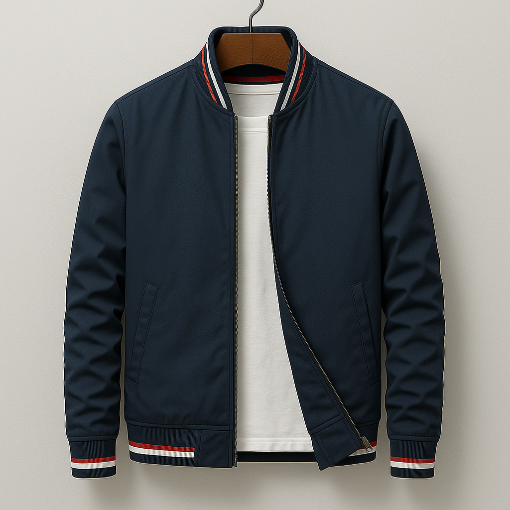 Gleb - Stylish Bomber Jacket with Stripe Details