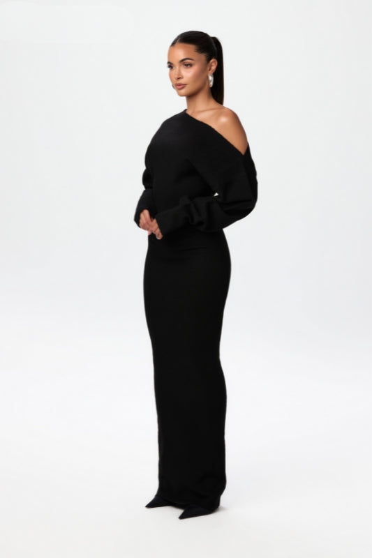 Trina - Off Shoulder Sweater Dress