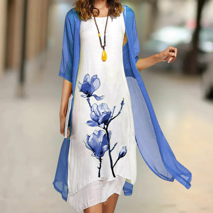 Nasira - Round Neck Long Cotton Dress