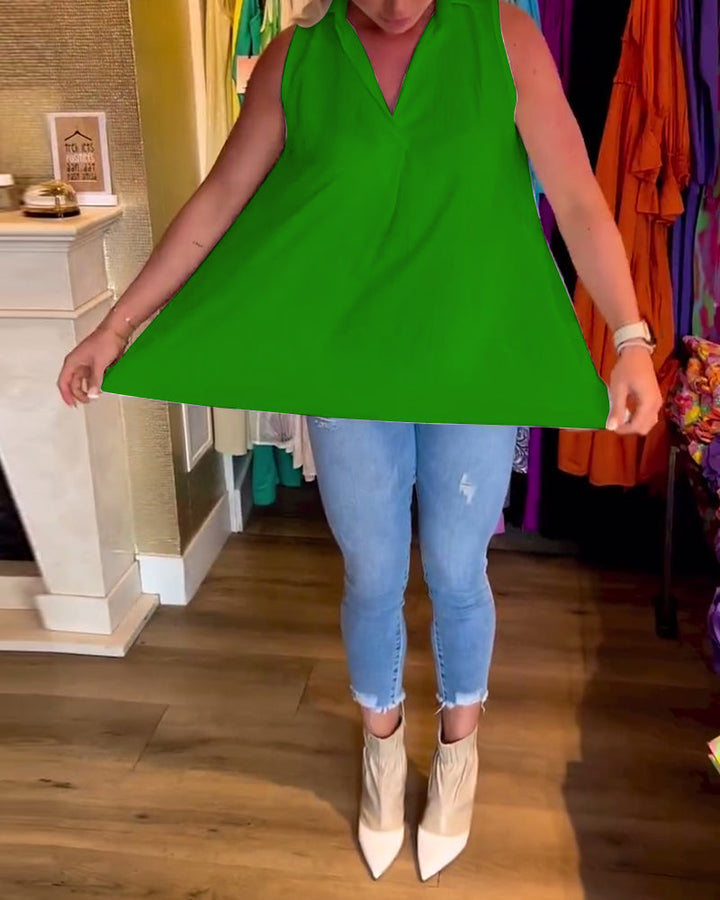 Rowland - Sleeveless Top With Ruffle