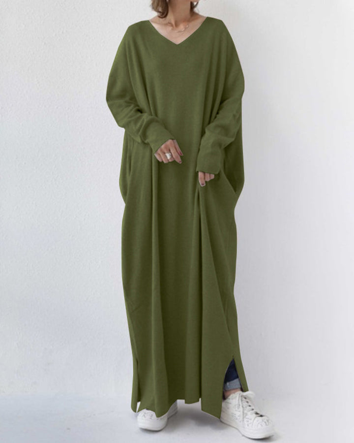 Bonita - Fashionable Long Sleeve V-Neck Dress