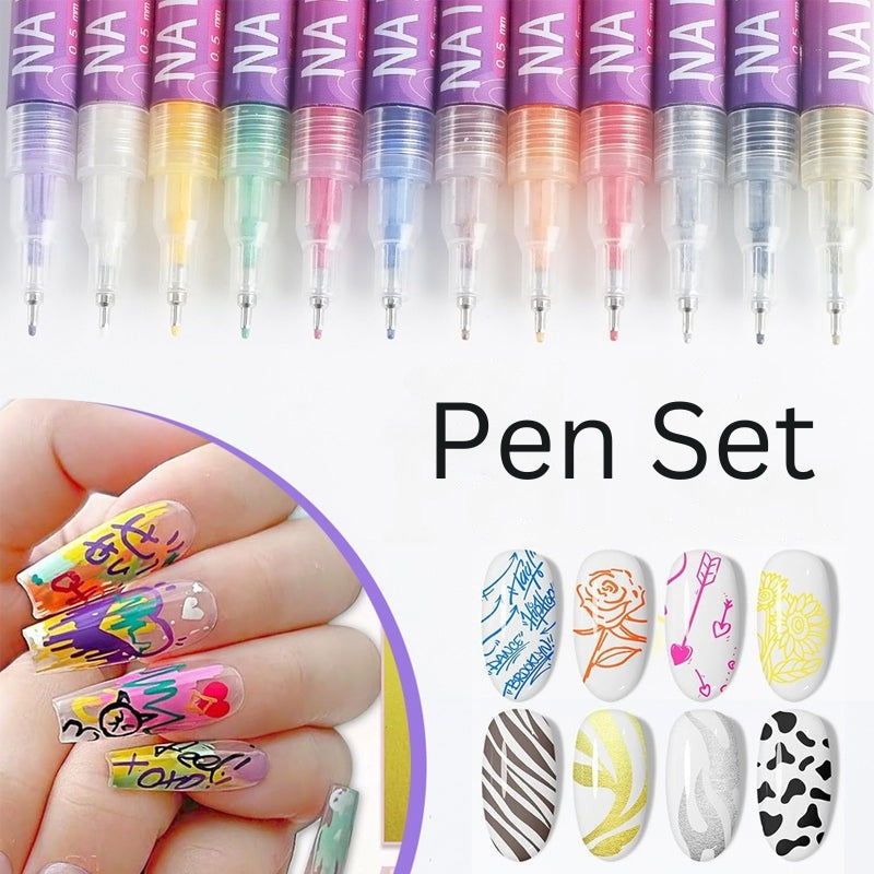 GlamSketch - Nail Art Pen Set in 12 Colors