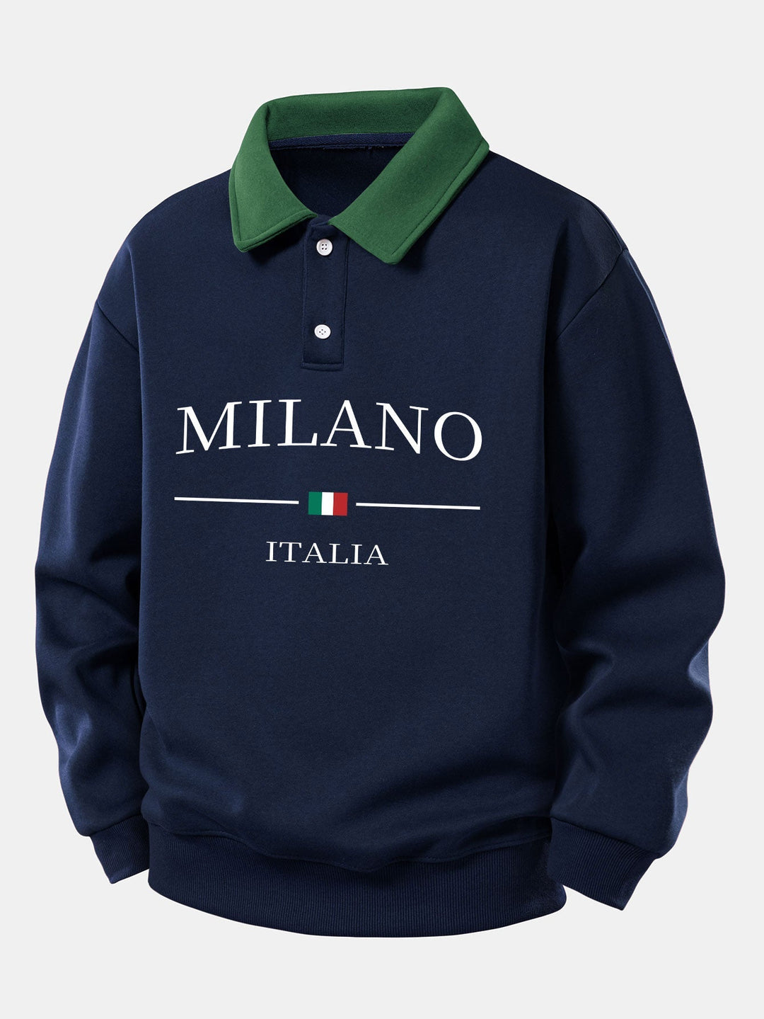 Gideon - Milano Print Contrast Polo Sweatshirt