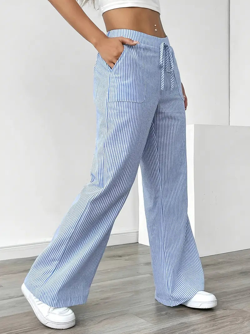 Alina - Elegant Striped Pant With Pockets
