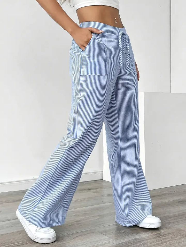 Alina - Elegant Striped Pant With Pockets
