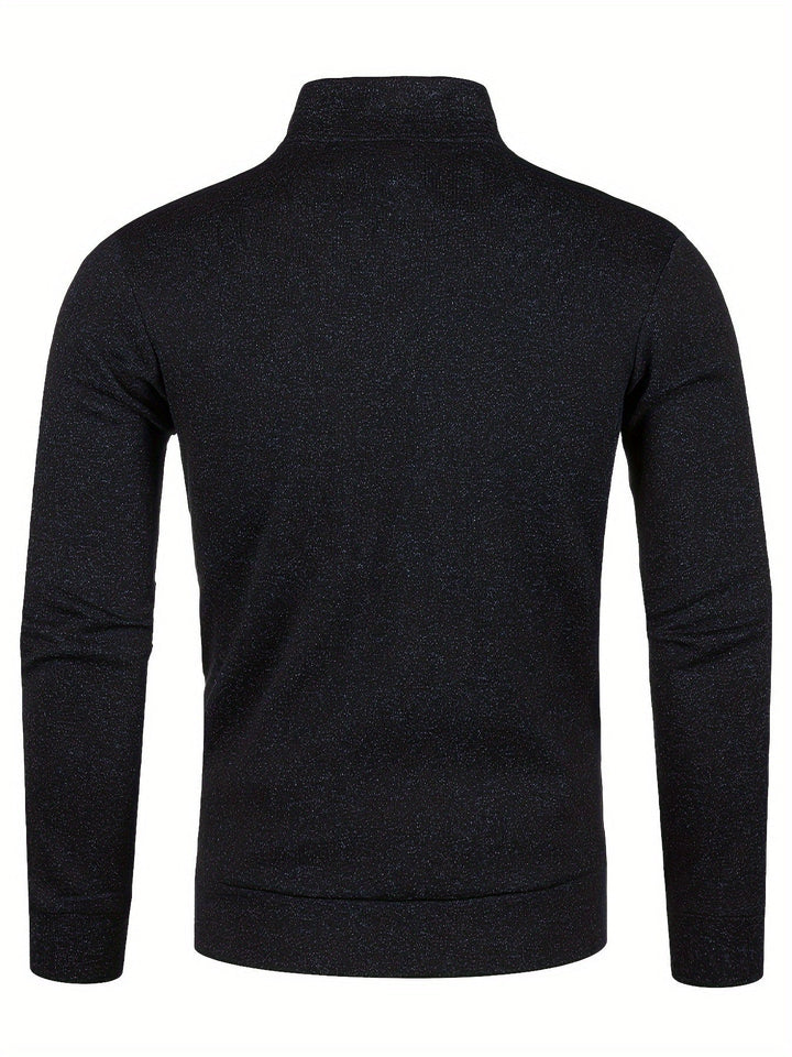 Grzegorz - Long Sleeve Knitted Jacket With Zip Up