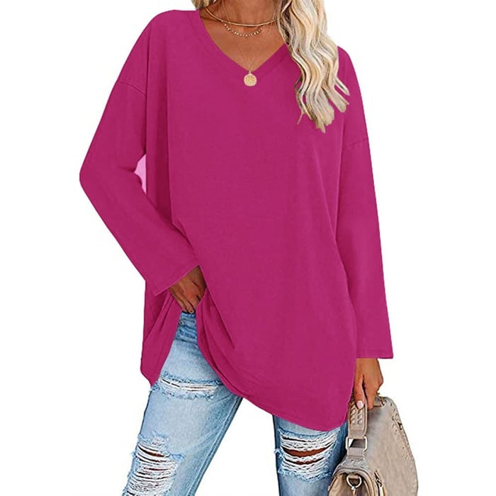 Milena - Long Sleeve Fashion V-Neck Knit Top