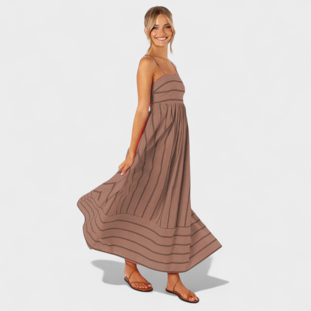Lucille - Striped Print Maxi Dress