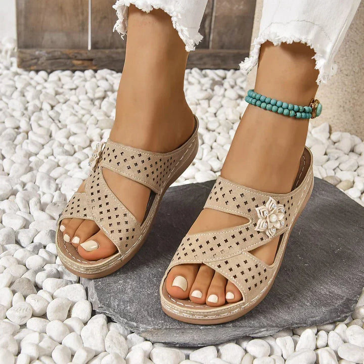 Kristine - Orthopedic Flower Casual Wedge Heel Sandals