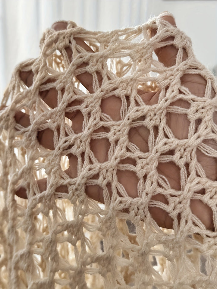 Etleva - Elegant Hollow Cardigan With Batwing Sleeves