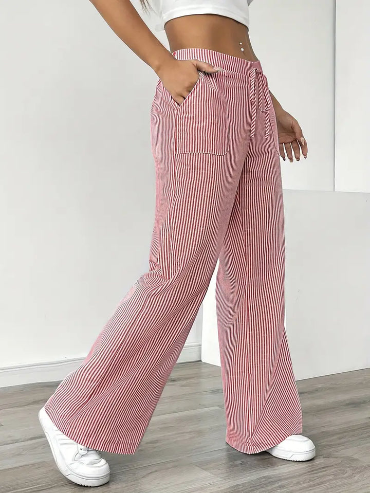 Alina - Elegant Striped Pant With Pockets