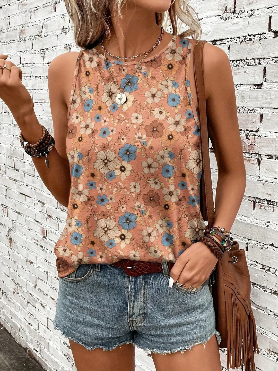 Lilou -  Casual Summer Top With Floral Print