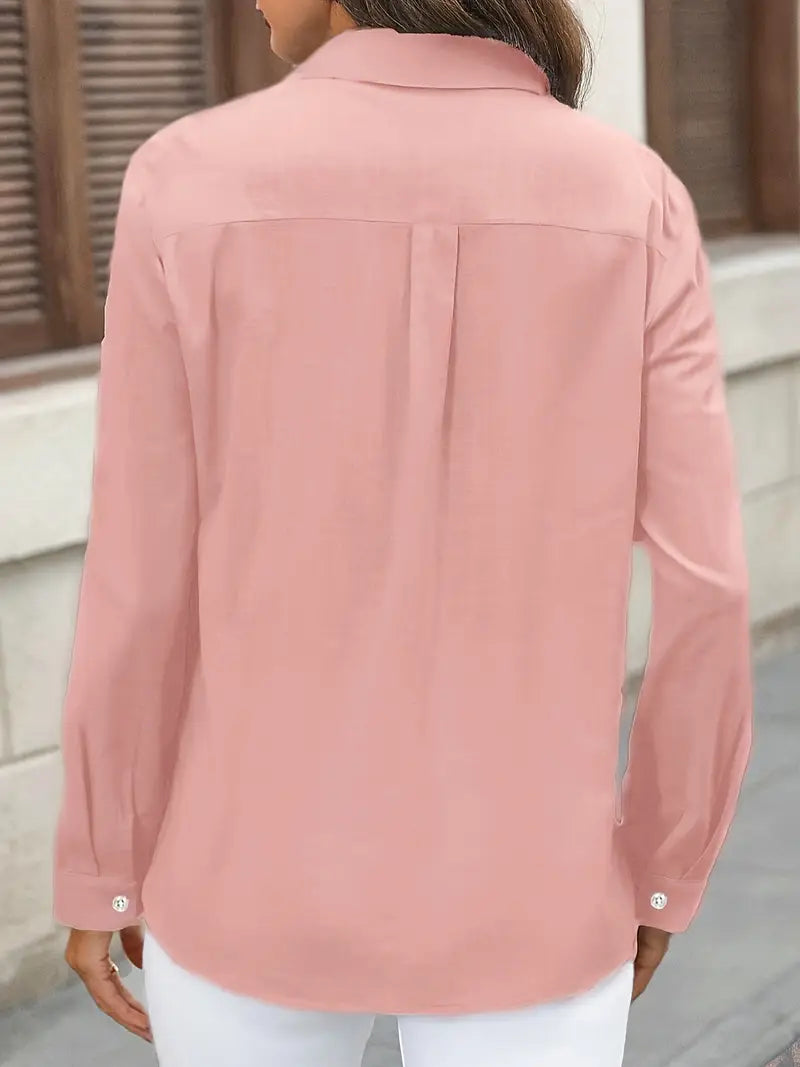 Athena - Cotton Shirt With Front Pockets