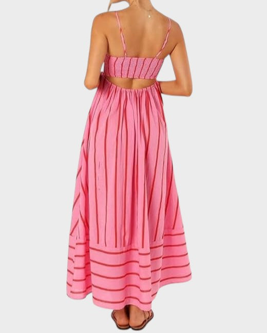 Lucille - Striped Print Maxi Dress