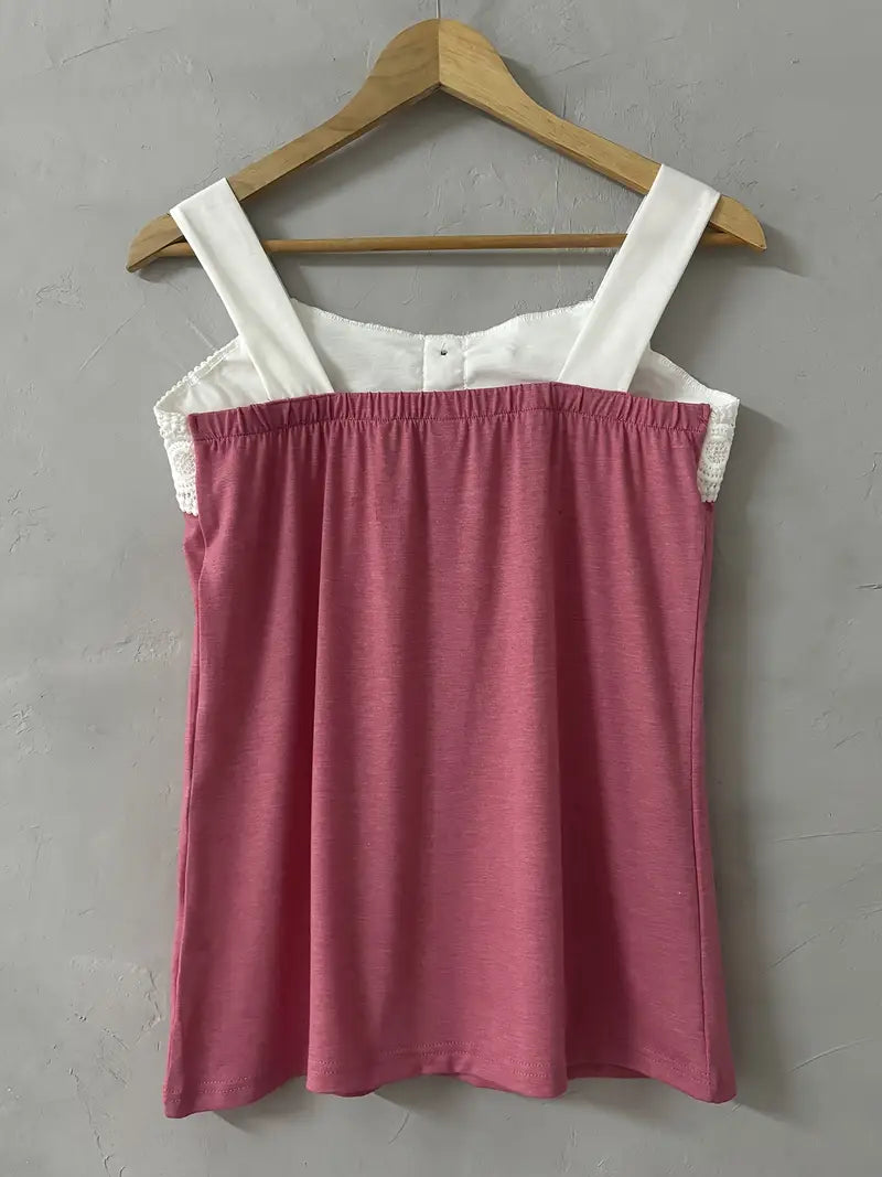 Malinda - Sleeveless Top With Button