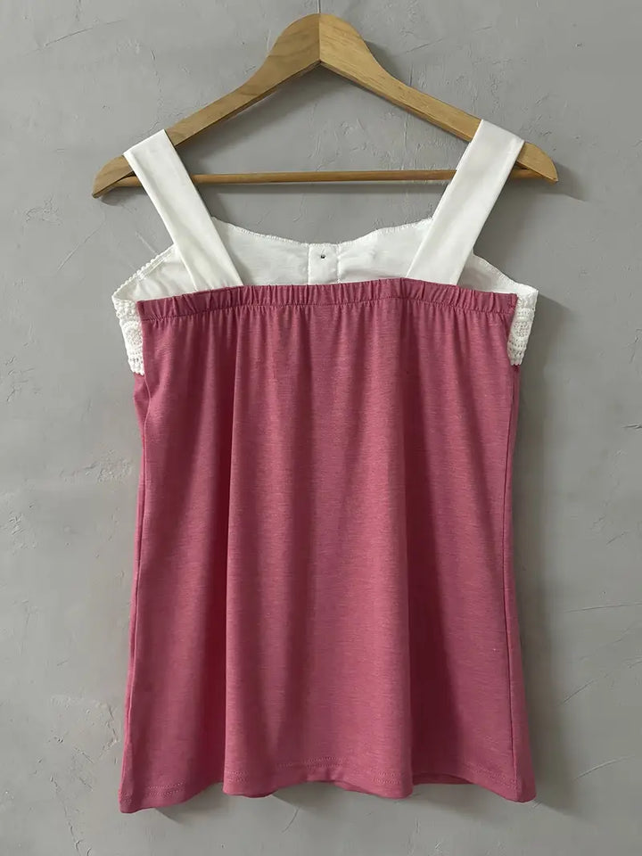 Malinda - Sleeveless Top With Button