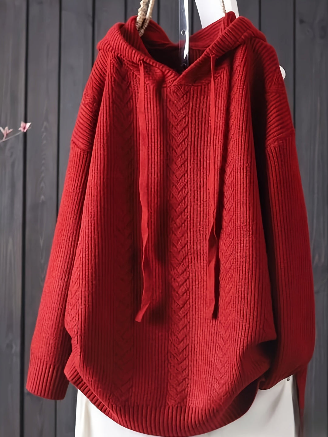 Genivee - Casual Long Sleeve Knitted Hoodie
