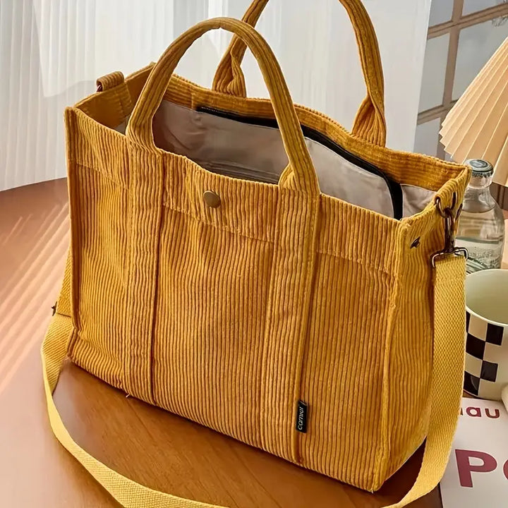 Marella - Vintage Inspired Corduroy Tote Bag