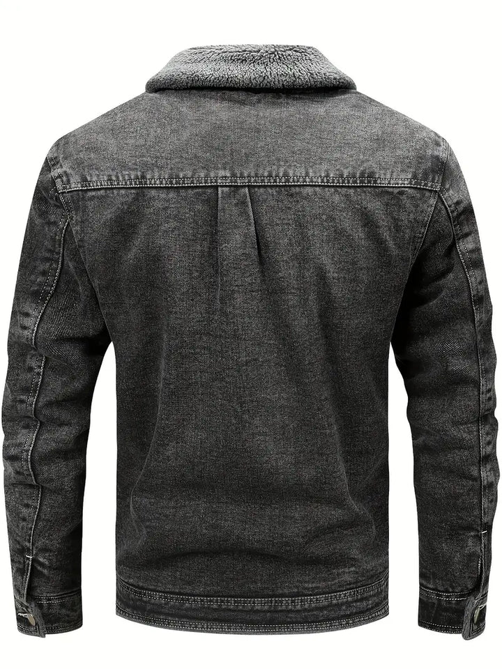 Geoffroy - Vintage Denim Jacket With Fleece Lining