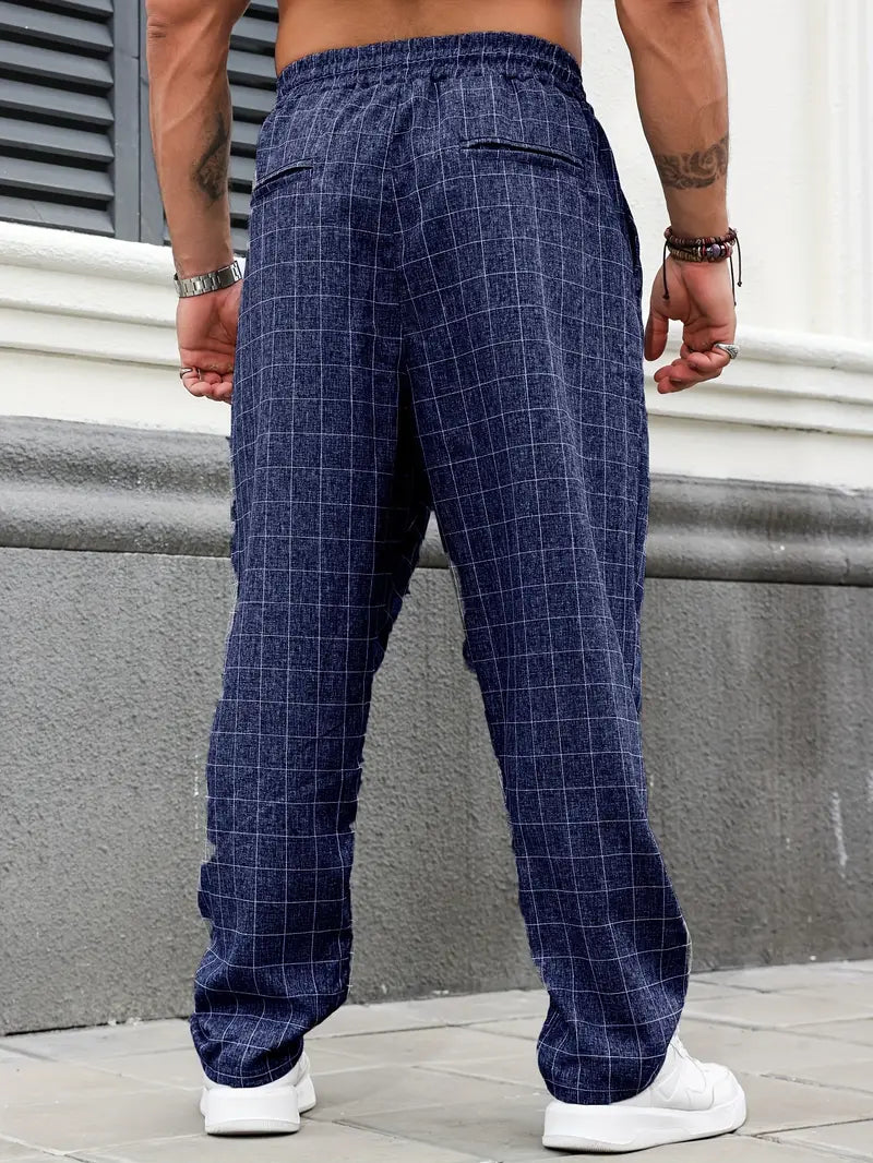 Rodolfo - Breathable Plaid Print Pant