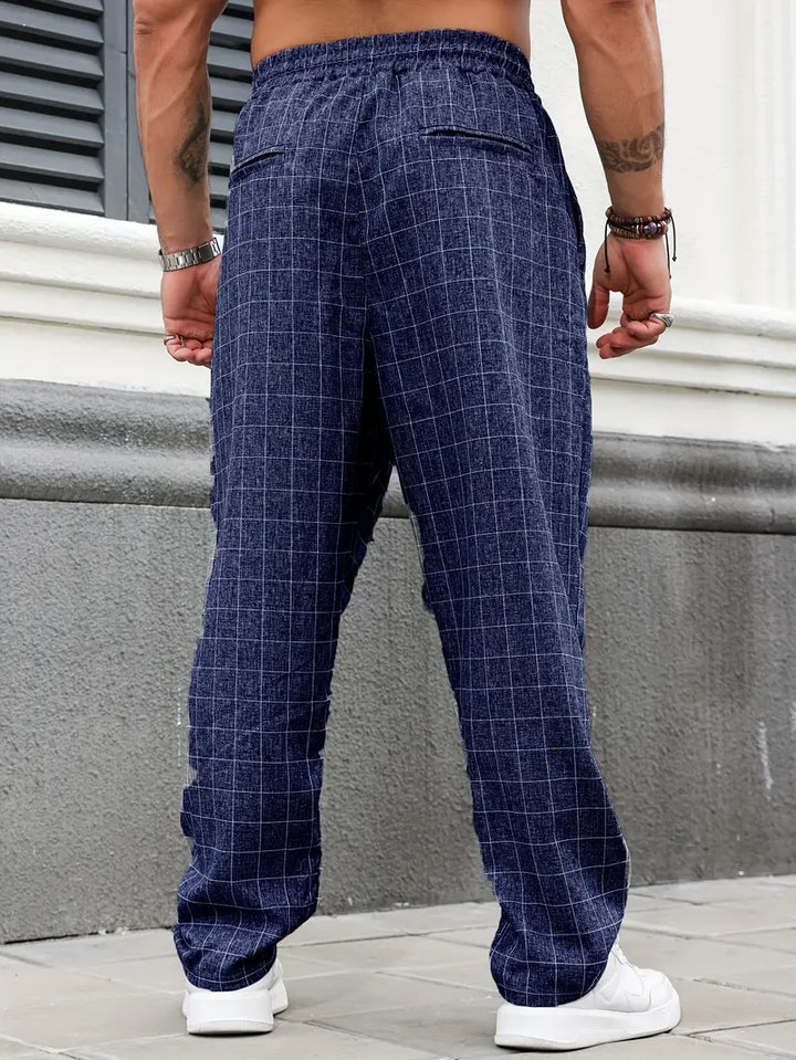 Rodolfo - Breathable Plaid Print Pant