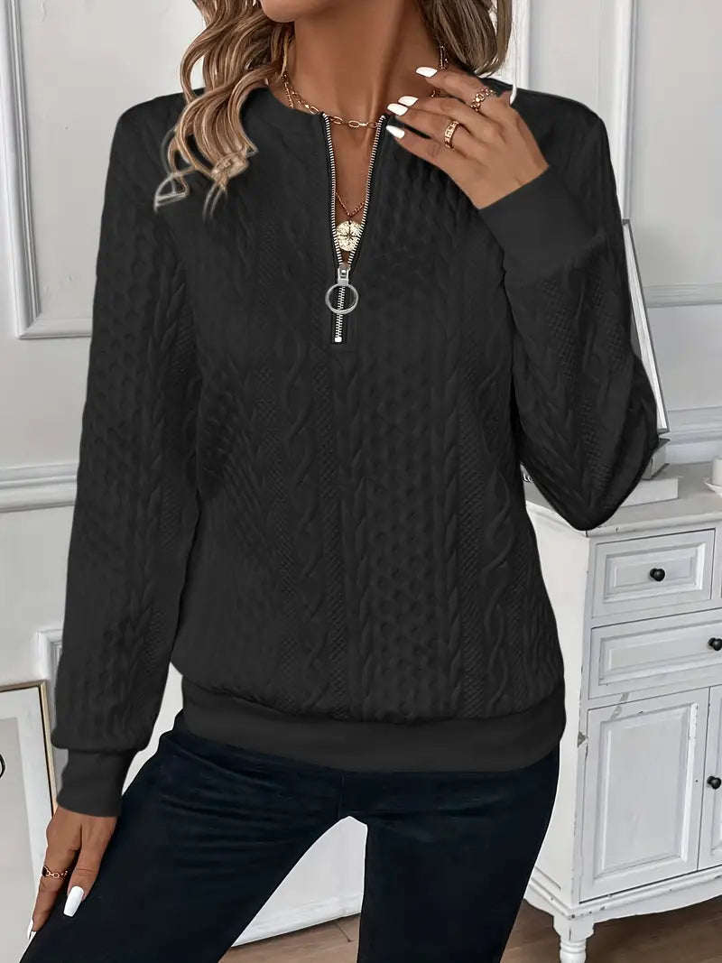 Karoline – Elegant And Comfortable Zip-Up Sweater