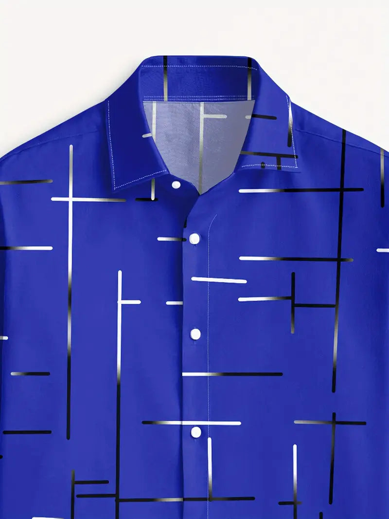 Nerio - Geometric Print Long Sleeve Shirt