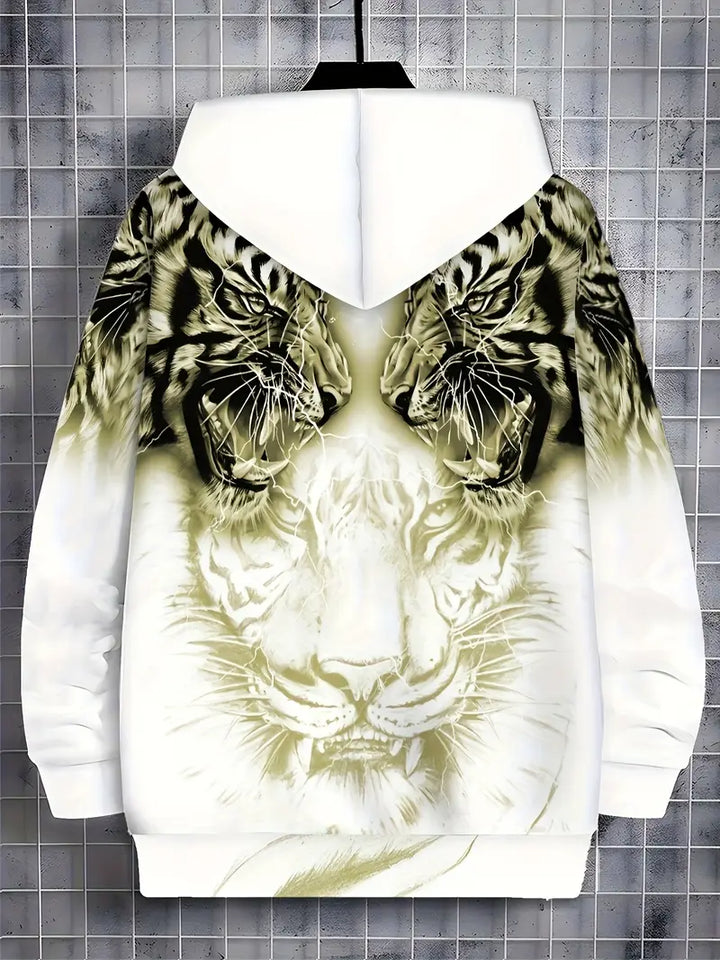 Murillo - Casual Long Sleeve Hoodie Jacket With Tiger Print