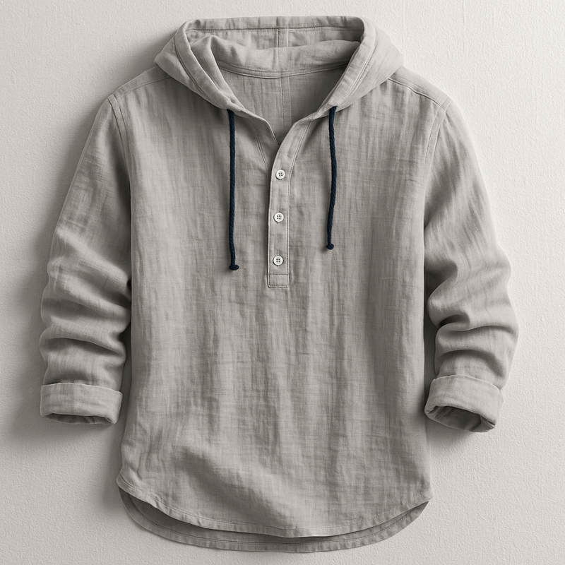 Bradley - Elegant Long Sleeve Hooded Shirt