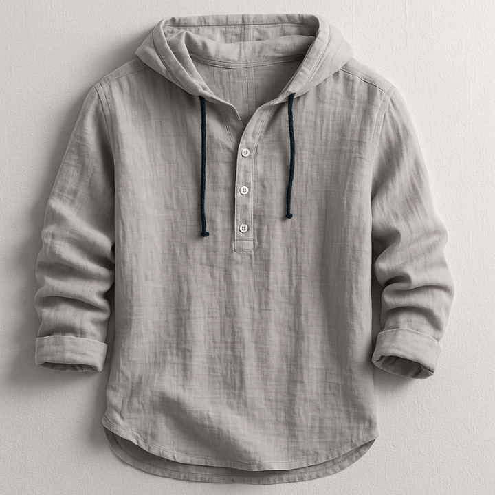 Bradley - Elegant Long Sleeve Hooded Shirt