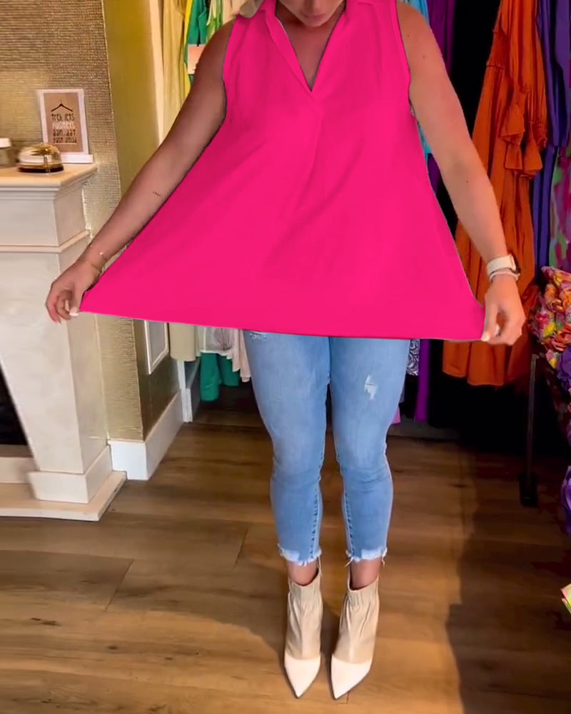 Rowland - Sleeveless Top With Ruffle