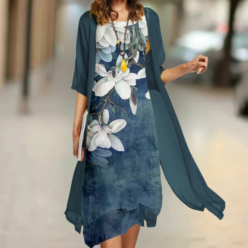 Nasira - Round Neck Long Cotton Dress