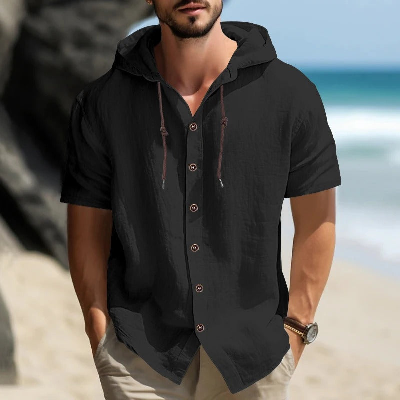 Osvaldo - Comfortable Short Sleeve Hooded Shirt