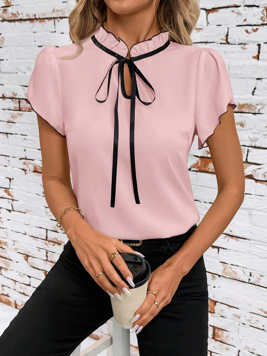 Bethany - Color Block Short Sleeve Shirt