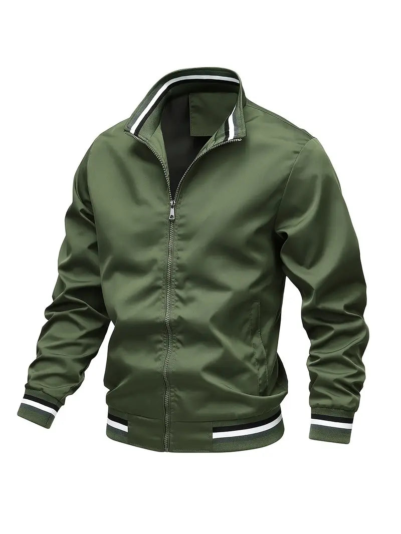 Stanton - Casual Stand Collar Zip Up Jacket