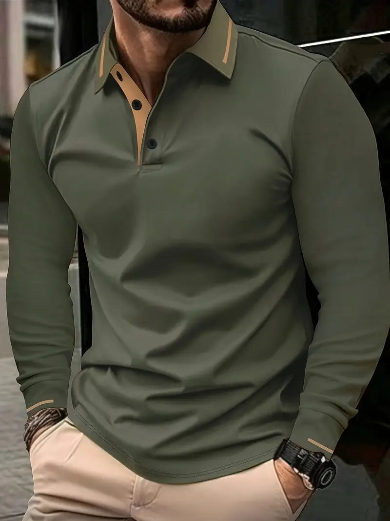 Karunaratne - Stylish Long Sleeve Polo Shirt