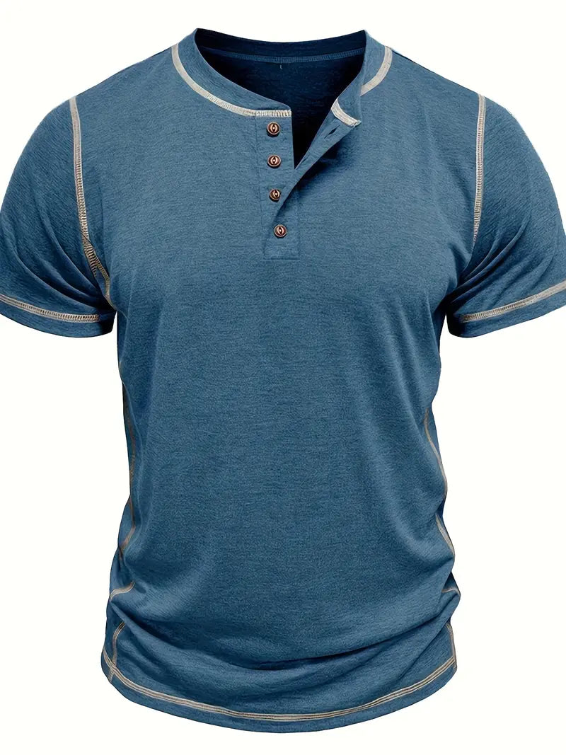 Orazio - Short Sleeve T Shirt With Button