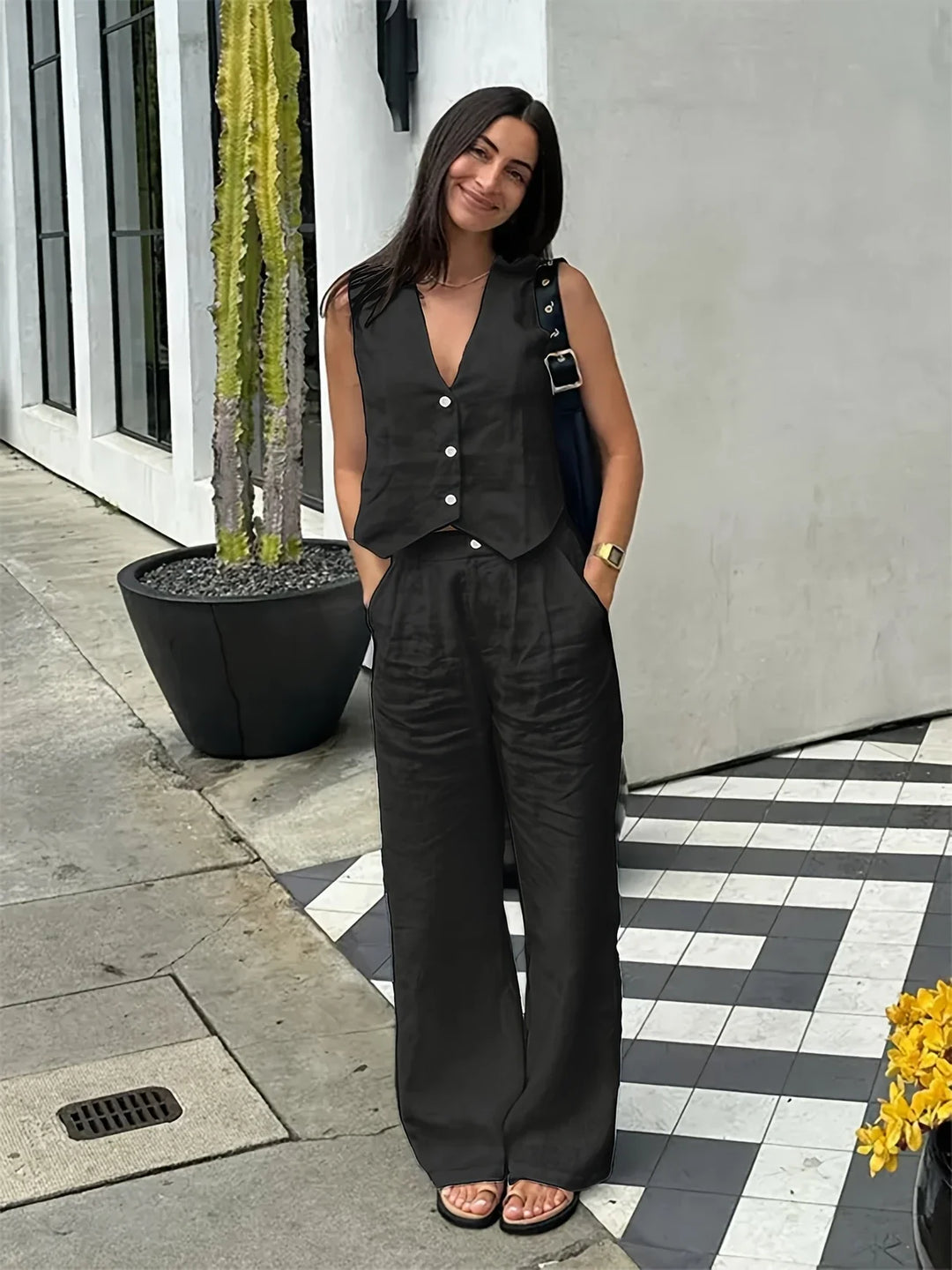 Jorja - Elegant Sleeveless Two Piece Outfit Set