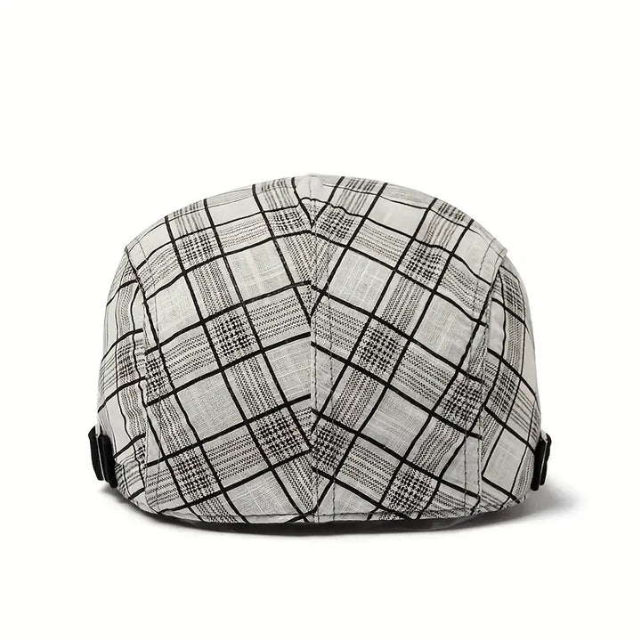 Zared - Adjustable Vintage Plaid Beret Cap