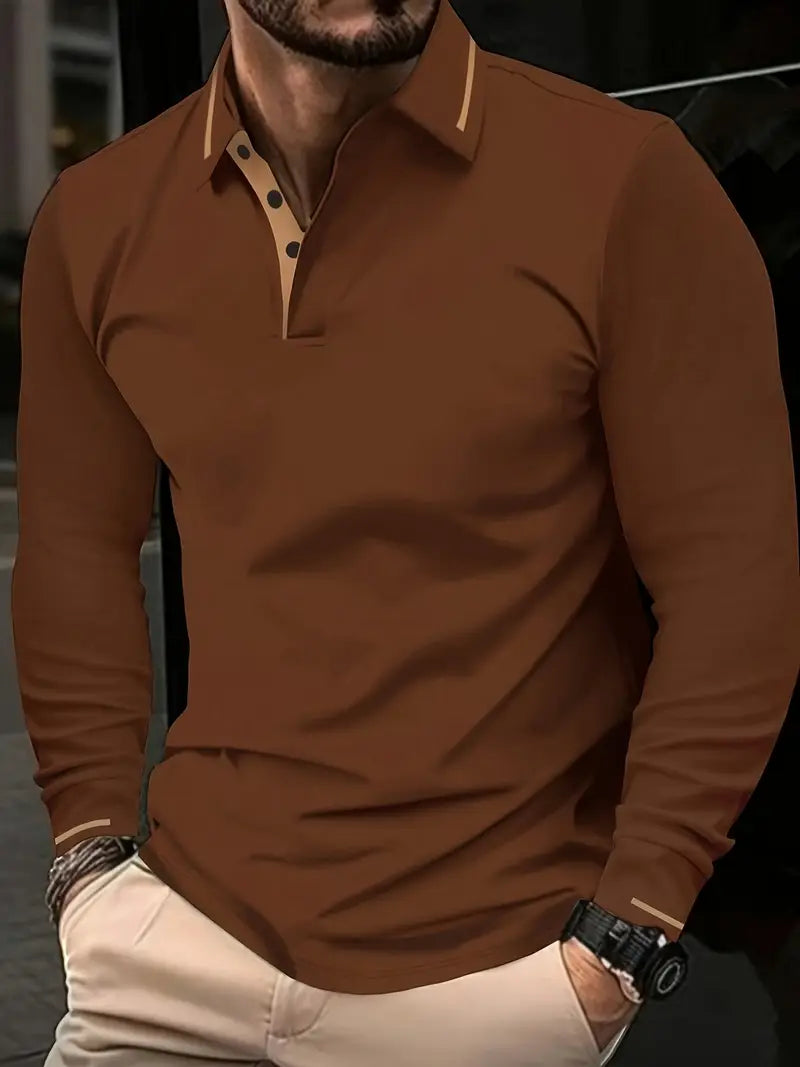Karunaratne - Stylish Long Sleeve Polo Shirt