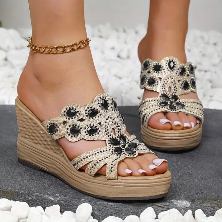 Lakeisha - Rhinestone Heeled Sandals