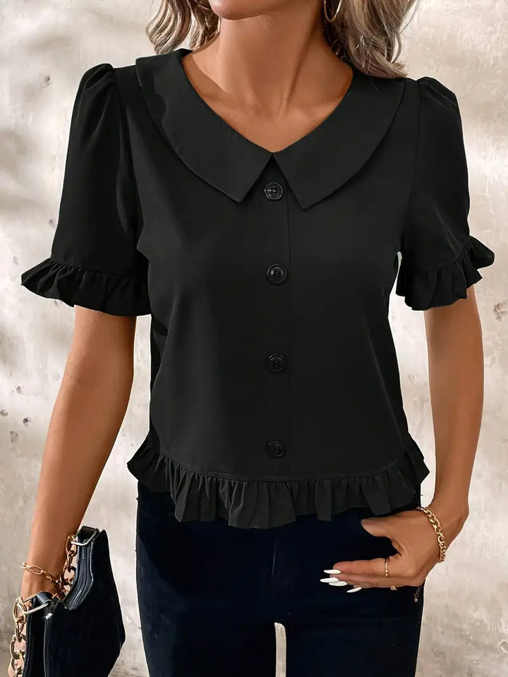 Foteini - Elegant Short Sleeve Blouse