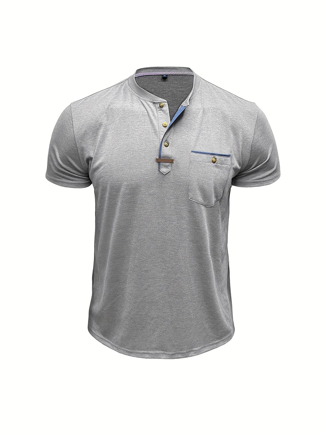 Saxon - Elegant Round Neck T Shirt With Pocket