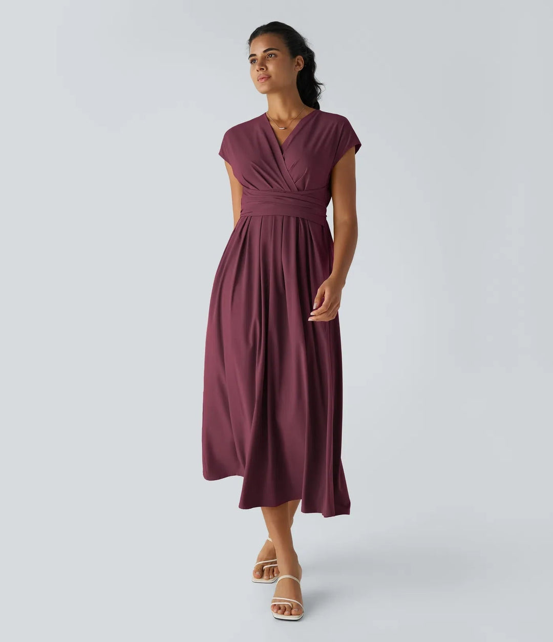 Wilhelmine - Elegant High Waisted Wrap Dress