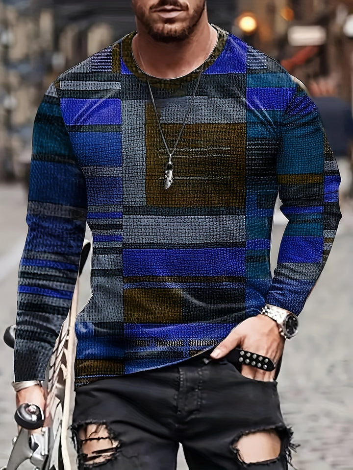Calvin - Long Sleeve T-Shirt With Blocks Pattern