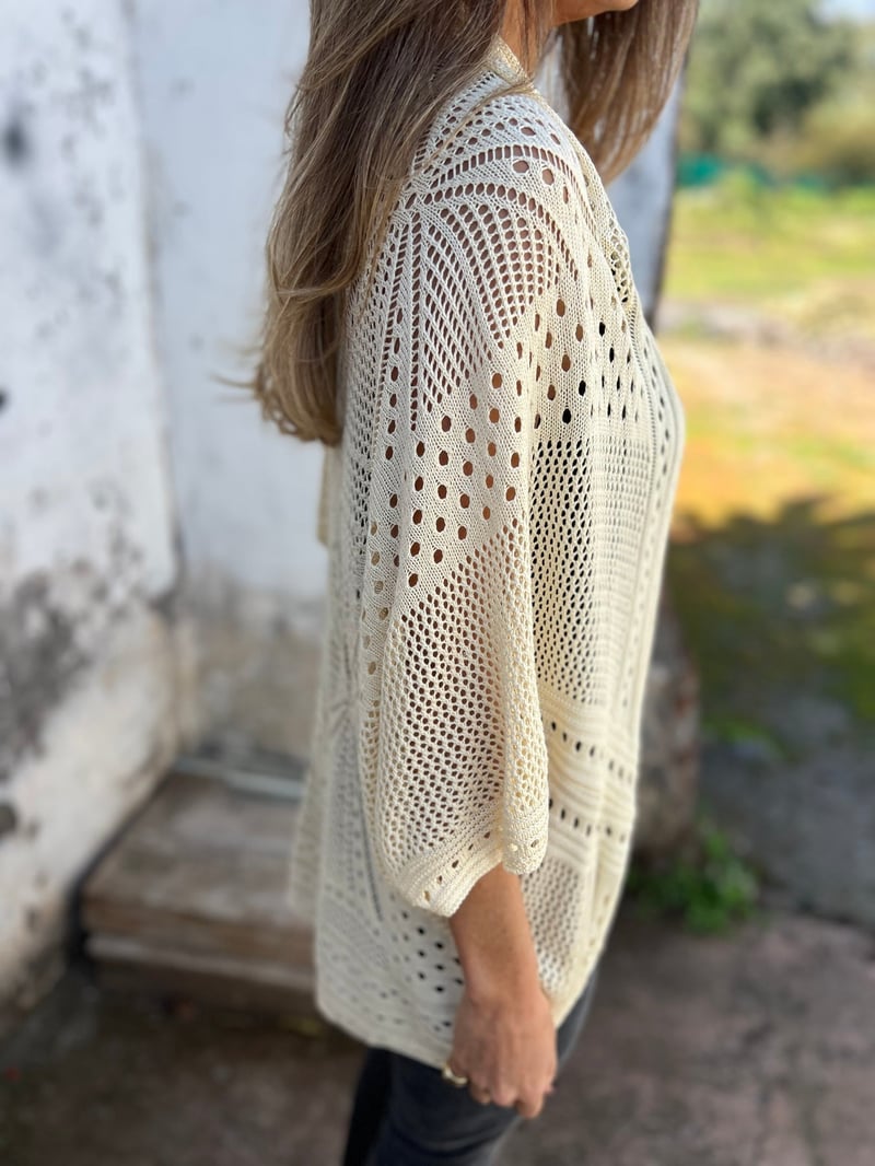 Veronique - Hollow Half Sleeve Cardigan